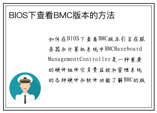 BIOS下查看BMC版本的方法